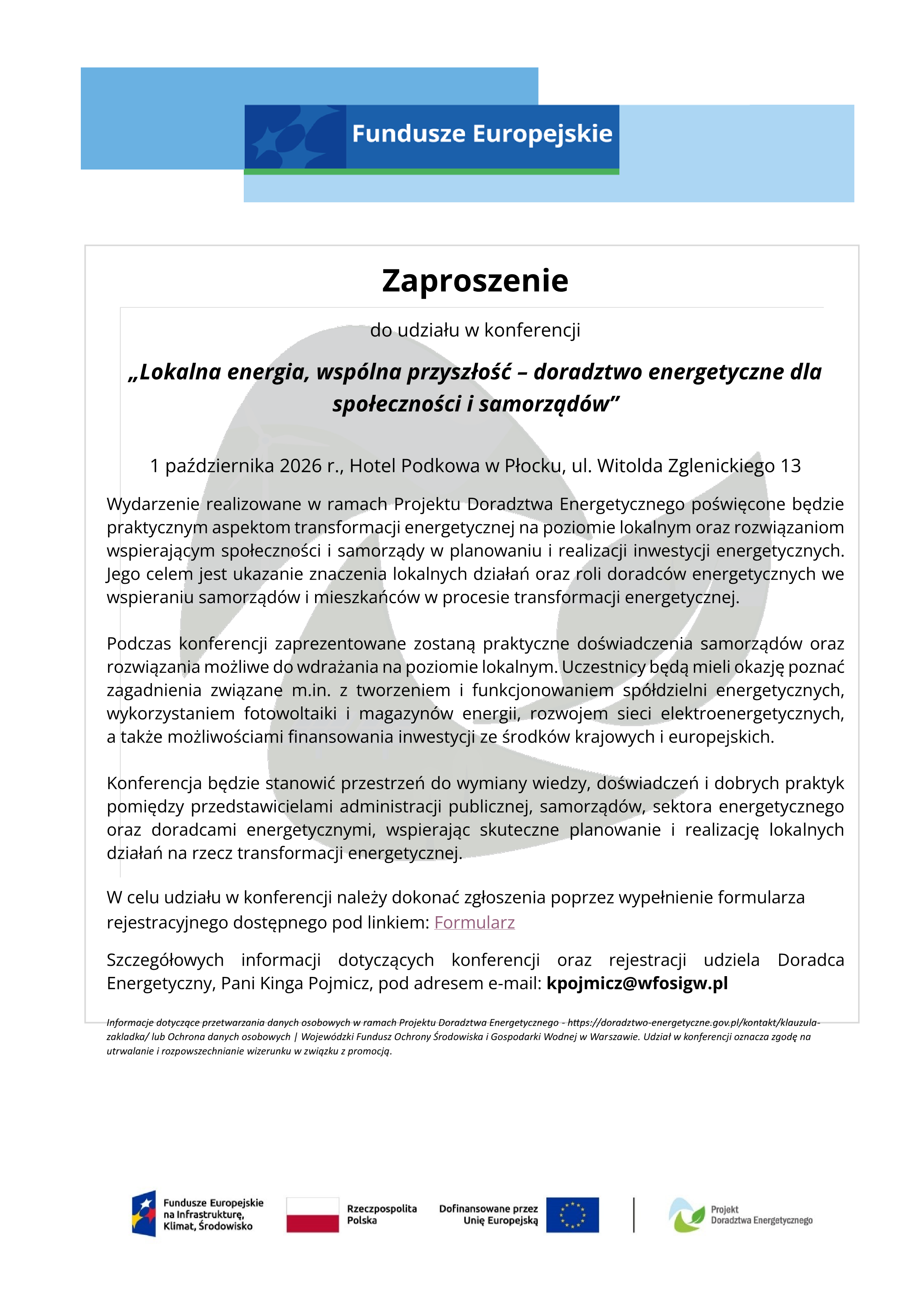Lokalna energia, wspólna przyszłość – doradztwo energetyczne dla społeczności i samorządów